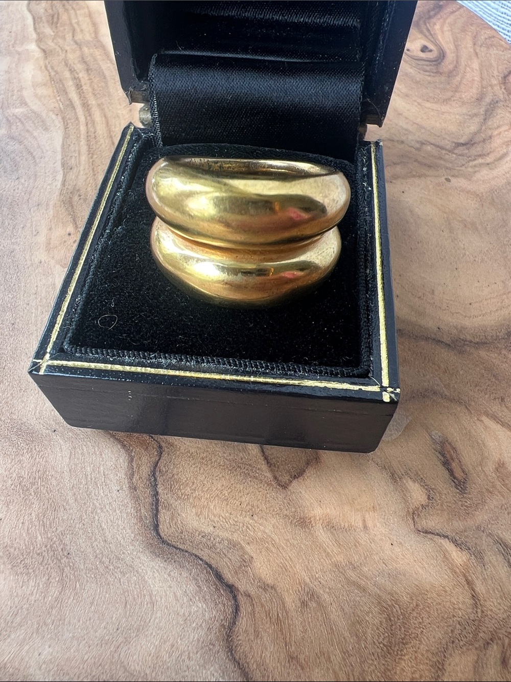 Robert Lee Morris Polished Gold Double Dome Statement Ring